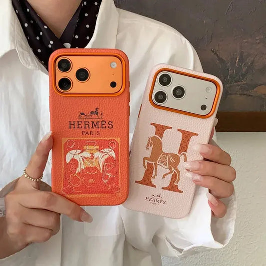 Hermes Leather iPhone Case - Premium For iPhone 13-17 - Elitesmark