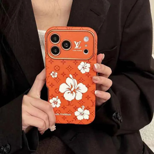 Louis Vuitton floral iPhone case Decorated with Beautiful Floral Patterns for iPhone 12-17 Series