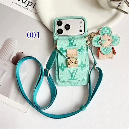 Luxury Monogram Crossbody iPhone Case with Detachable Wallet