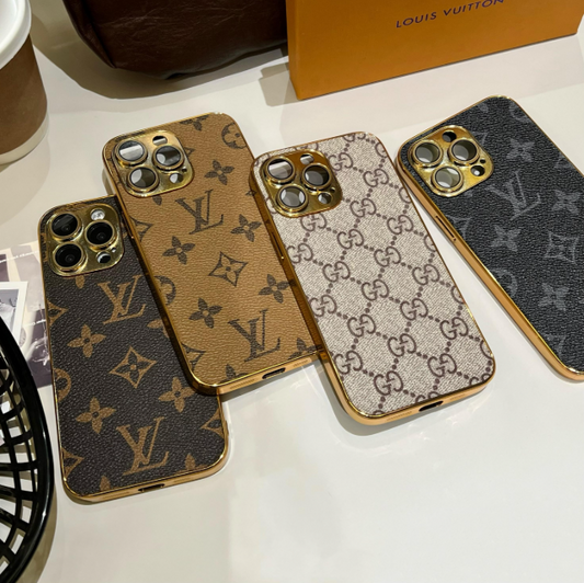 Lou Classic Monogram iPhone Case With Electroplated Gold Edges