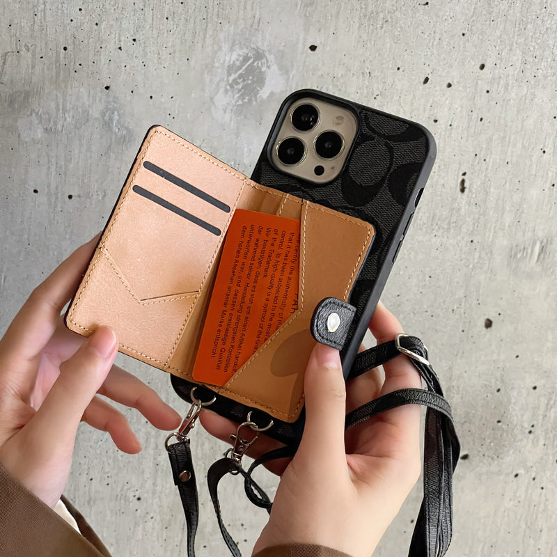 Coach iPhone Case With Wallet And Strap Brown -SZK240402