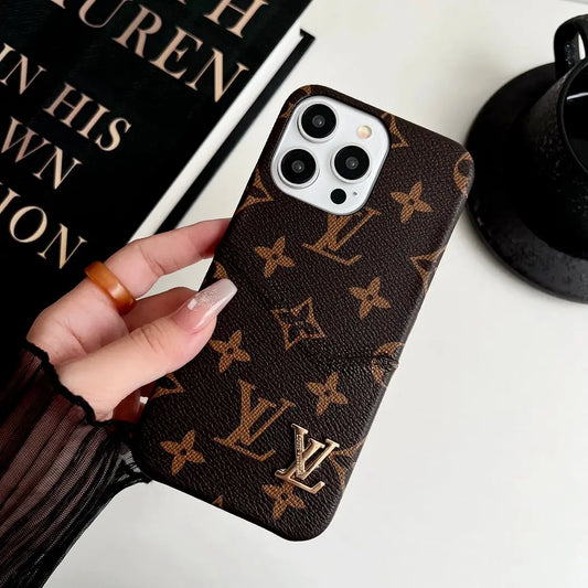 Classic Leather Monogram iPhone Case Card Holder - Elitesmark