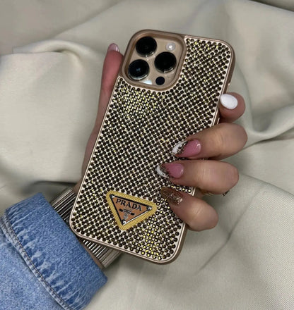 Gold Diamond Prada iPhone 17 Pro Max Case