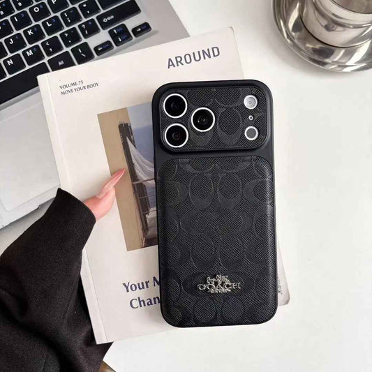 Luxury Coach Monogram Protective iPhone Case - Designer Leather Finish