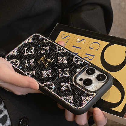 Luxury Glitter Holographic Y - S - L-Inspired iPhone Case – Diamond Shine Edition