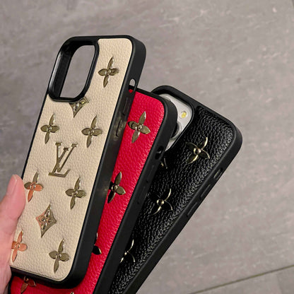 Lou Gold Leather iPhone Case