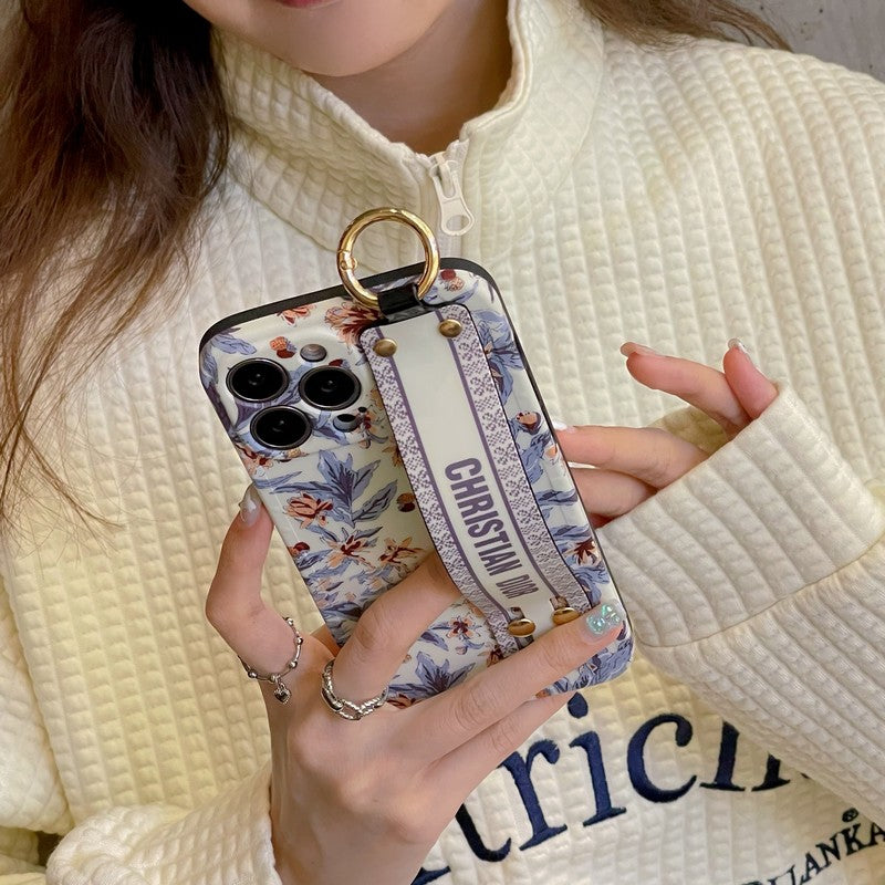 CD Purple & White Wristband iPhone Case