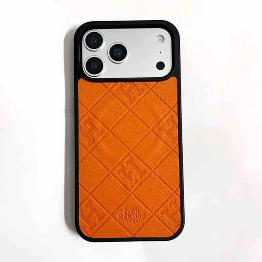 Hermes iPhone 17 Pro Max Case - Luxury Black Orange Beige Hermés iPhone Case - Elitesmark