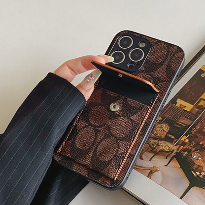 Coach iPhone Case With Wallet Dark Brown-HP240513