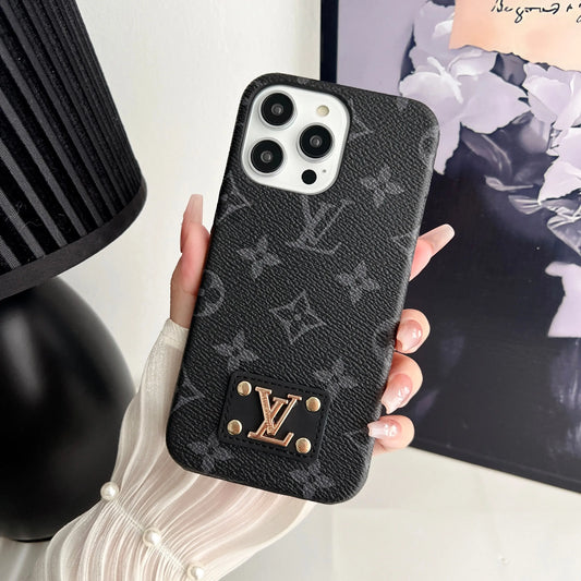 MONOGRAM LEATHER PC HARD BACK CASE FOR IPHONE - Elitesmark