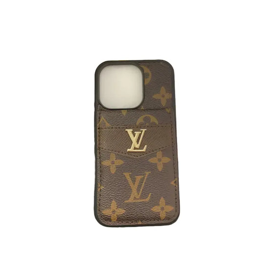LV Monogram Luxury iPhone Case - Genuine Leather iPhone Case Flip Wallet - Elitesmark