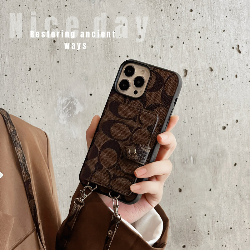 Coach iPhone Case With Wallet And Strap Brown -SZK240402