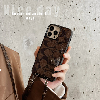 Coach iPhone Case With Wallet And Strap Brown -SZK240402