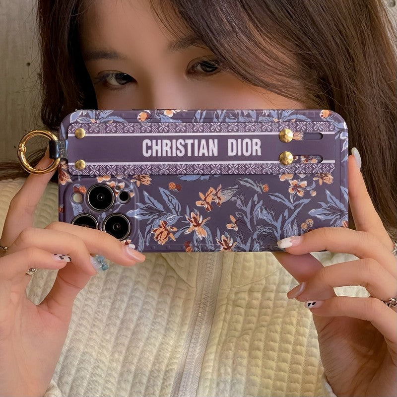CD Purple & White Wristband iPhone Case