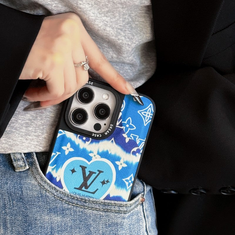 Lou Blue Leather iPhone Case