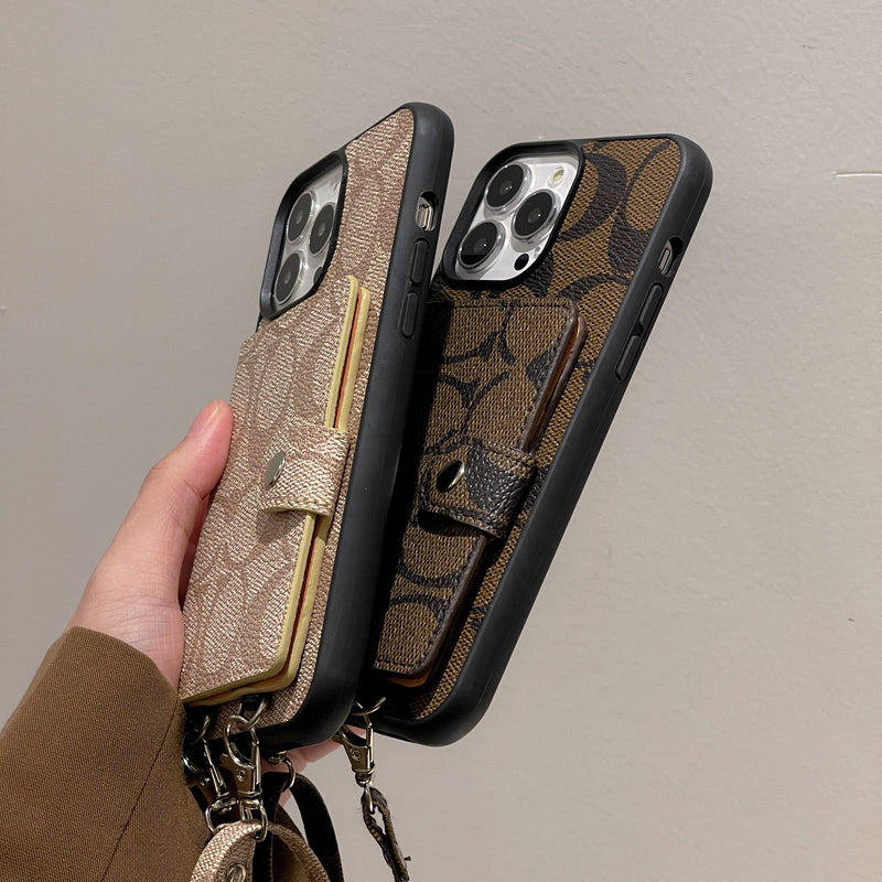 Coach iPhone Case With Wallet And Strap Brown -SZK240402