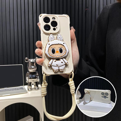 Hard Shell Labubu Mirror Kickstand iPhone Case – Rotatable Mirror | Shockproof Design