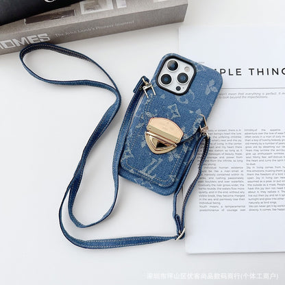 Luxury - Style Crossbody Magnetic Card - Holder iPhone Case
