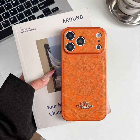 Luxury Coach Monogram Protective iPhone Case - Designer Leather Finish