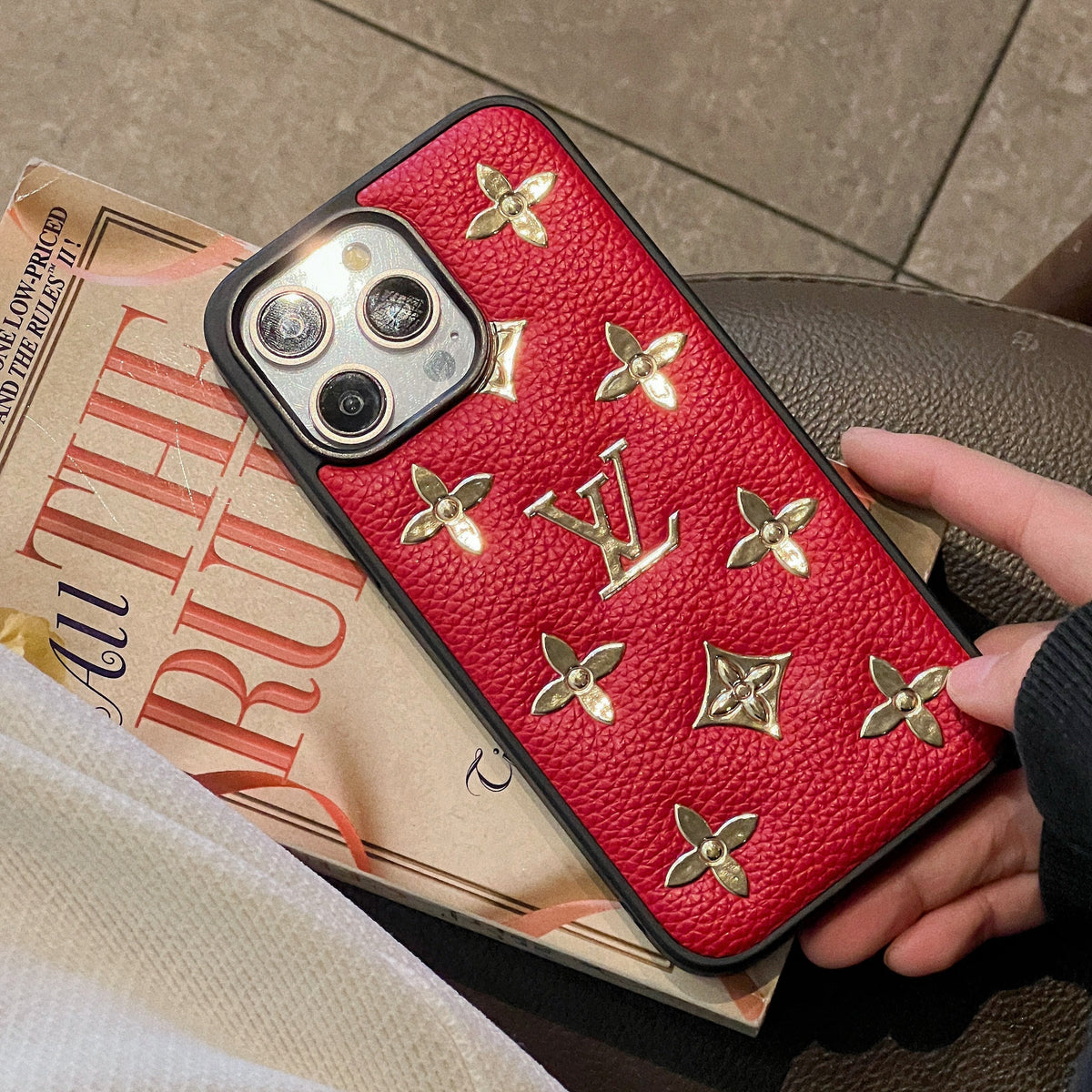 Lou Gold Leather iPhone Case