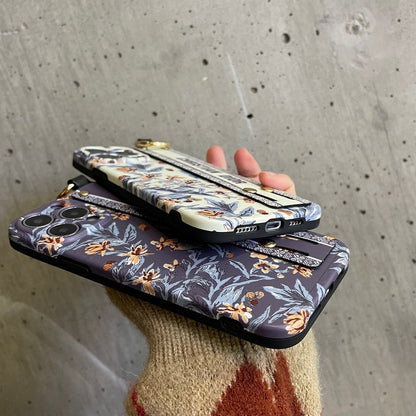 CD Purple & White Wristband iPhone Case