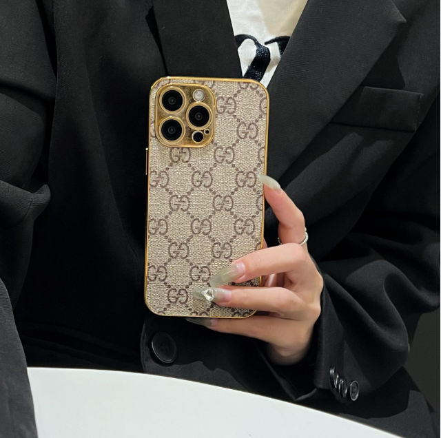 Lou Classic Monogram iPhone Case With Electroplated Gold Edges