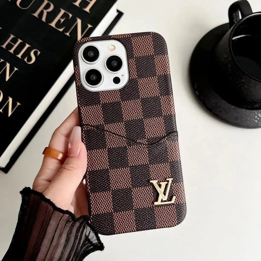 Classic Leather Monogram iPhone Case Card Holder - Elitesmark