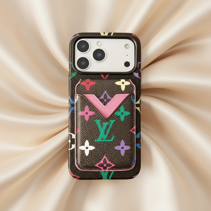 Black Monogram Multicolore | White Monogram Multicolors Louis Vuitton iPhone 17 Pro Max Case with Cardholder – Classic Canvas Luxury | luxury iPhone case, designer phone case, LV monogram, Louis Vuitton inspired, iPhone 17 Pro Max case | Elitesmark