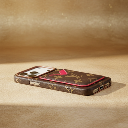 Brown Red Monogram | White Monogram Multicolors Louis Vuitton iPhone 17 Pro Max Case with Cardholder – Classic Canvas Luxury | luxury iPhone case, designer phone case, LV monogram, Louis Vuitton inspired, iPhone 17 Pro Max case | Elitesmark