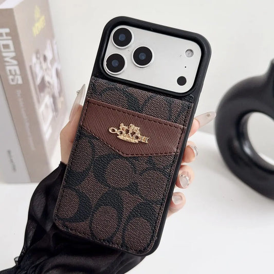 Coach iPhone Case with Card Holder for 12-17 series - Elitesmark