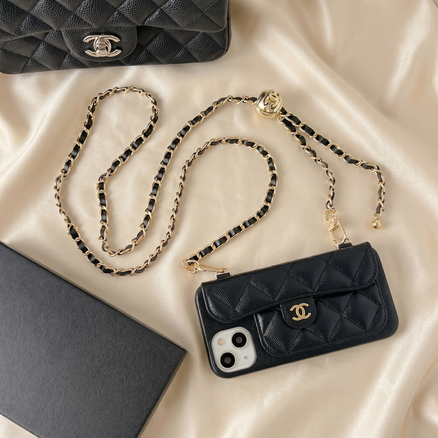 Chanel iPhone Case 17 Pro Max Quilted Leather Crossbody Wallet iPhone Case | iPhone 12–17 Series