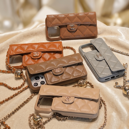 Chanel iPhone Case 17 Pro Max Quilted Leather Crossbody Wallet iPhone Case | iPhone 12–17 Series