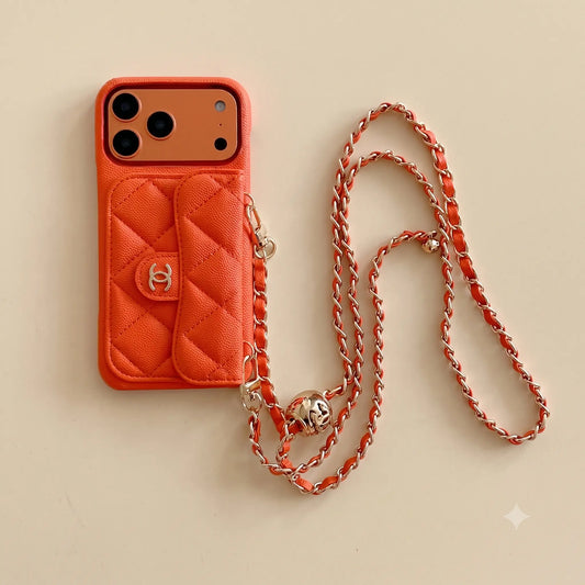 Chanel iPhone Case 17 Pro Max Quilted Leather Crossbody Wallet iPhone Case | iPhone 12–17 Series