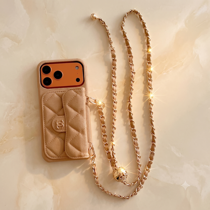 Chanel iPhone Case 17 Pro Max Quilted Leather Crossbody Wallet iPhone Case | iPhone 12–17 Series