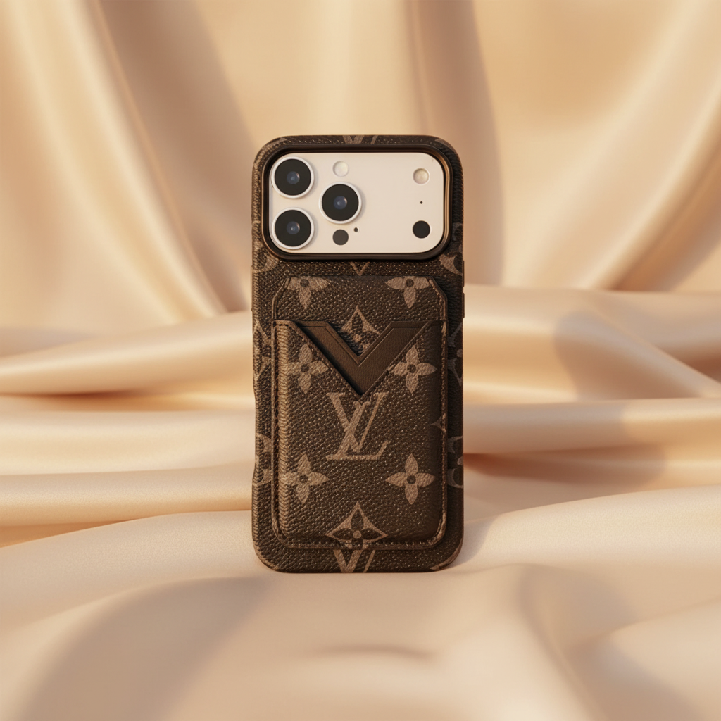Dark Classic Monogram | White Monogram Multicolors Louis Vuitton iPhone 17 Pro Max Case with Cardholder – Classic Canvas Luxury | luxury iPhone case, designer phone case, LV monogram, Louis Vuitton inspired, iPhone 17 Pro Max case | Elitesmark
