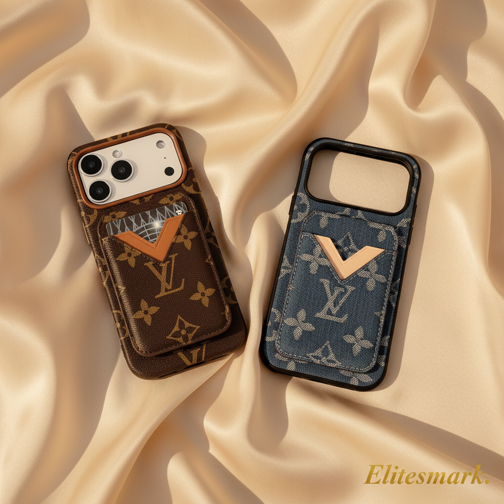 Feature Shot – Luxury Lifestyle | White Monogram Multicolors Louis Vuitton iPhone 17 Pro Max Case with Cardholder – Classic Canvas Luxury | luxury iPhone case, designer phone case, LV monogram, Louis Vuitton inspired | Elitesmark
