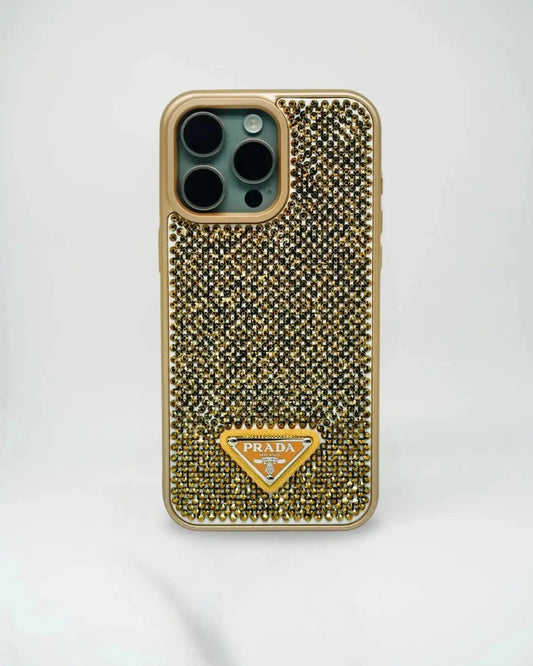 Gold Diamond Prada iPhone 17 Pro Max Case