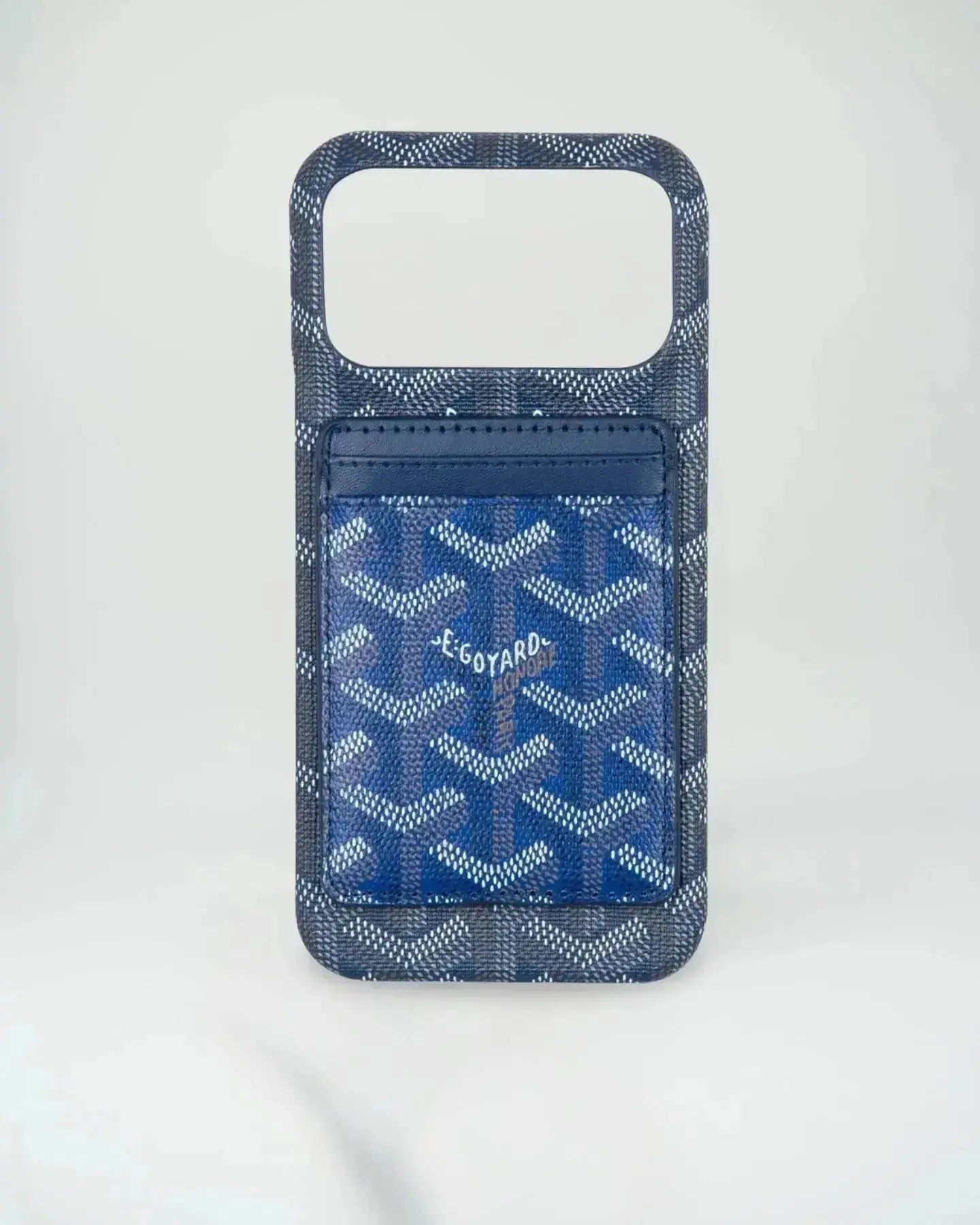Pink Goyard iPhone 17 Pro Max MagSafe Case with Cardholder, Goyard Pattern
