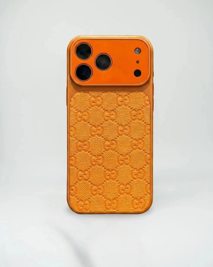 Orange Gucci iPhone 17 Pro Max Case – Luxury GG Monogram Case