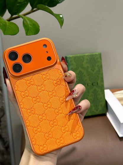 Orange Gucci iPhone 17 Pro Max Case – Luxury GG Monogram Case