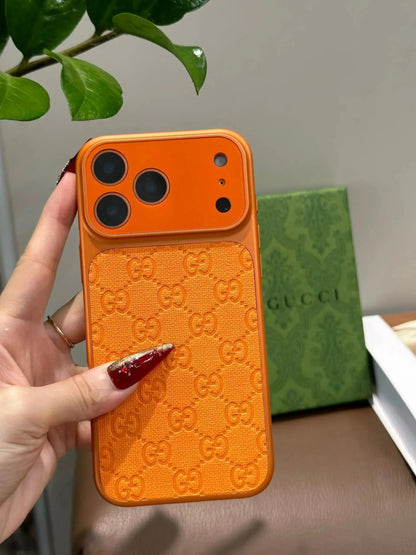 Orange Gucci iPhone 17 Pro Max Case – Luxury GG Monogram Case