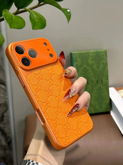 Orange Gucci iPhone 17 Pro Max Case – Luxury GG Monogram Case