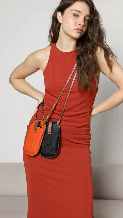 Le Pouch Black Hermès iPhone 17 Pro Max Case Crossbody Strap Bag