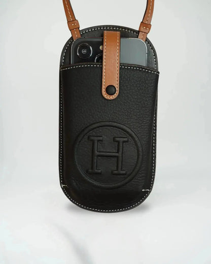 Le Pouch Orange Hermès iPhone 17 Pro Max Case Crossbody Strap