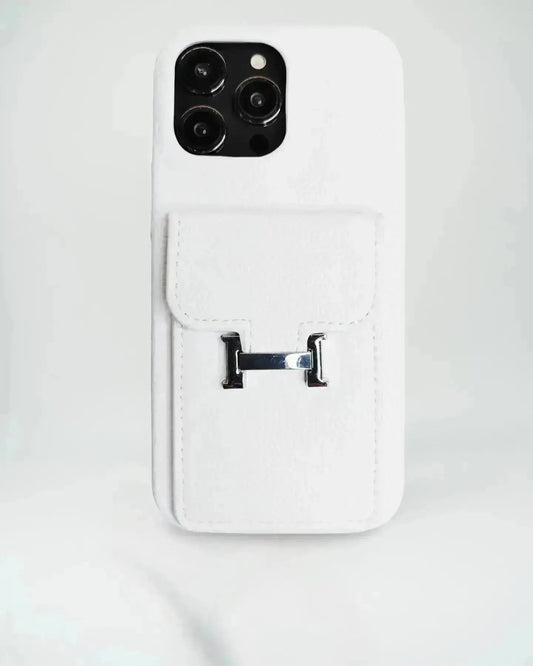 Le Blanc Hermès iPhone 17 Pro Max Case with Cardholder