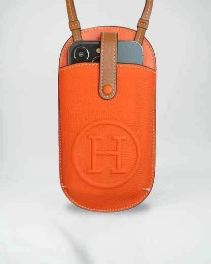 Le Pouch Black Hermès iPhone 17 Pro Max Case Crossbody Strap Bag