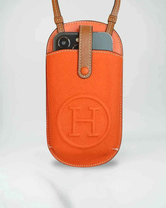 Le Pouch Black Hermès iPhone 17 Pro Max Case Crossbody Strap Bag