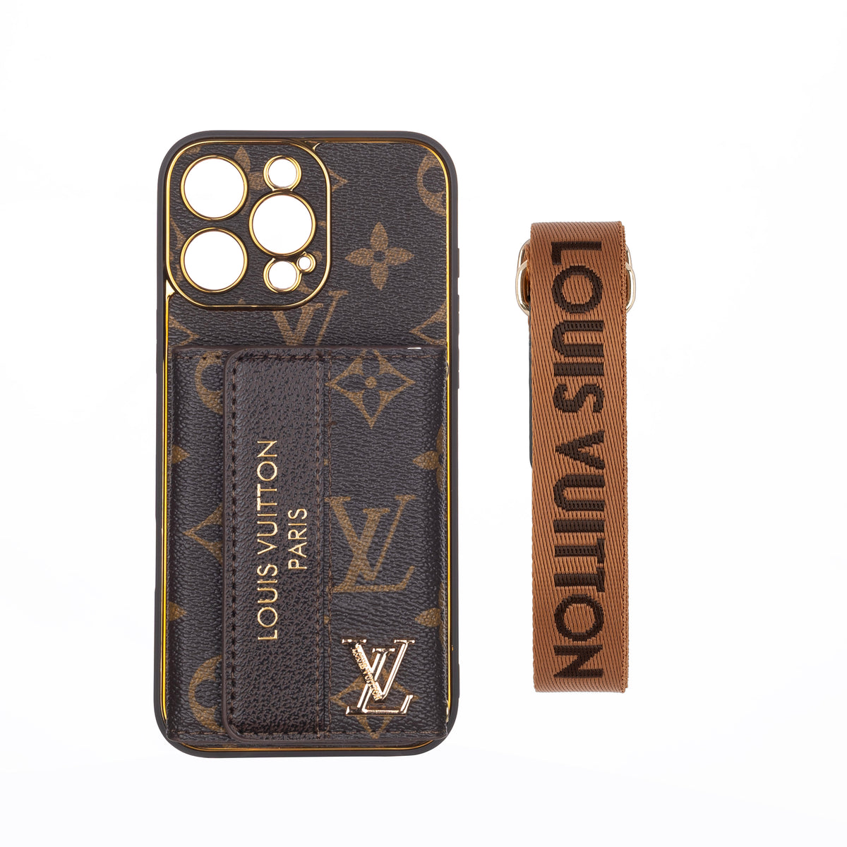 Luxury Stylish iPhone Case with Card Holder & Strap