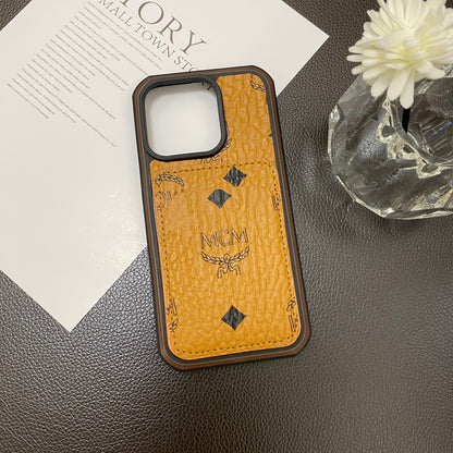 MCM iPhone Case With Card Holder Yellow-MCK240603