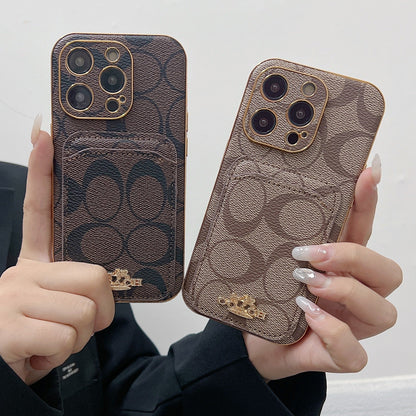 Coach iPhone Case With Card Holder Coffee -KB241651